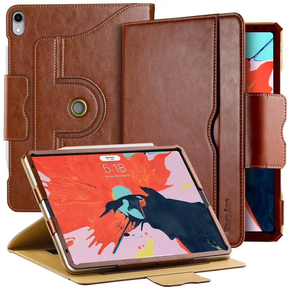 Чехол EasyAcc для iPad Pro 12,9 вращающийся на 360 градусов/ слоты для карт из искусственной кожи, с автоматическим пробуждением/сном, прочный Чехол