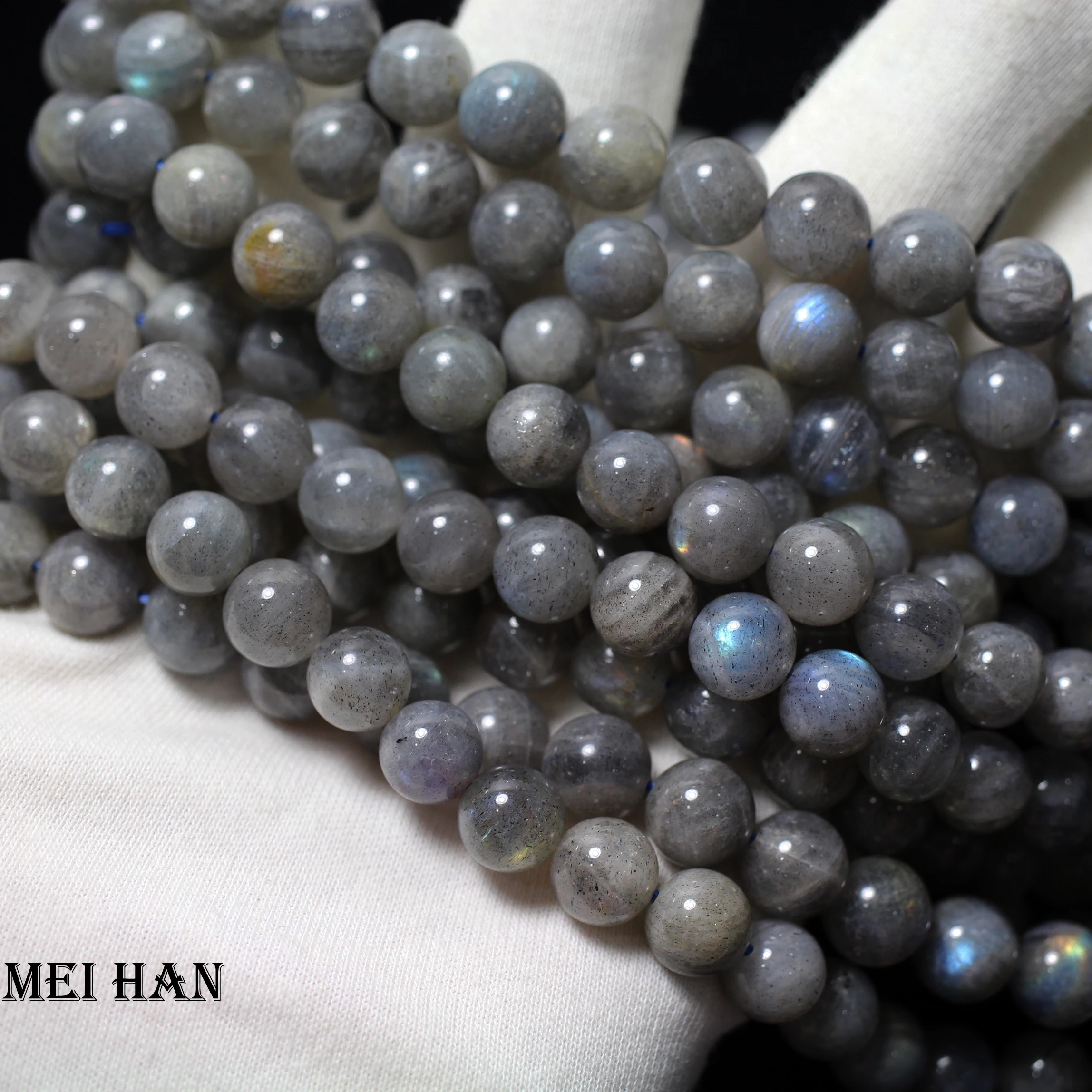 

Meihan wholesale (37 beads/set/54g) natural labradorite 10-10.5mm smooth round loose beads for jewelry making