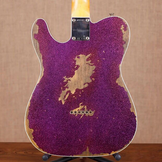 Стиль ручной работы 6 stings gitaar, электрогитара relics by hands. Фиолетовый цвет мастер строит relic TL guitarra. Реальные фотографии