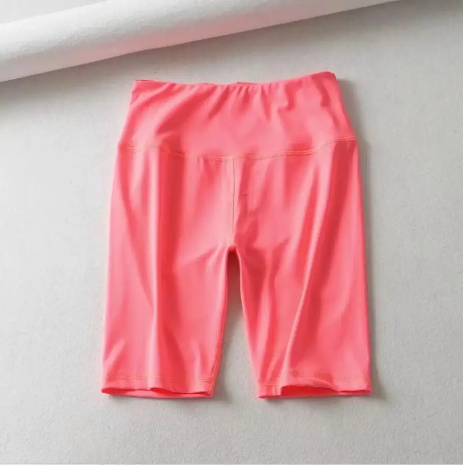 X-HERR, 9 цветов, Длинные Короткие тренировочные шорты, облегающие шорты для бега, спортивная одежда, низ с высокой талией для йоги, фитнес, нейлон, Wrokout - Цвет: Pink