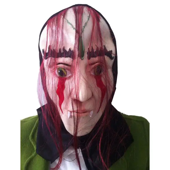 Хэллоуин страшные маски Косплэй страшный зомби латексная маска с волосами шлем для косплея на Хэллоуин костюм K923 - Цвет: AS Picture