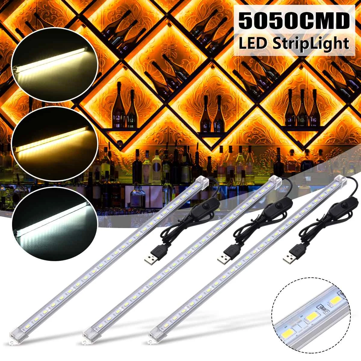 35 см USB светодиодный трубка с переключателем 7 Вт 24 SMD 5630 USB светодиодный Жесткий полосы жесткий бар свет трубки лампа DC5V