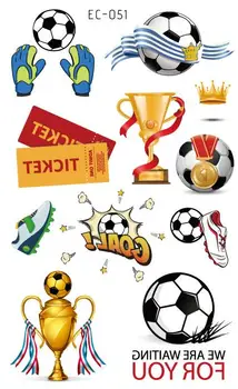 

Boy Child Temporary Tattoo Sticker Football Trophy Sports Shoes Design Body Art Tatoo Hands Foot Waterproof Fake Tattoo Sticker