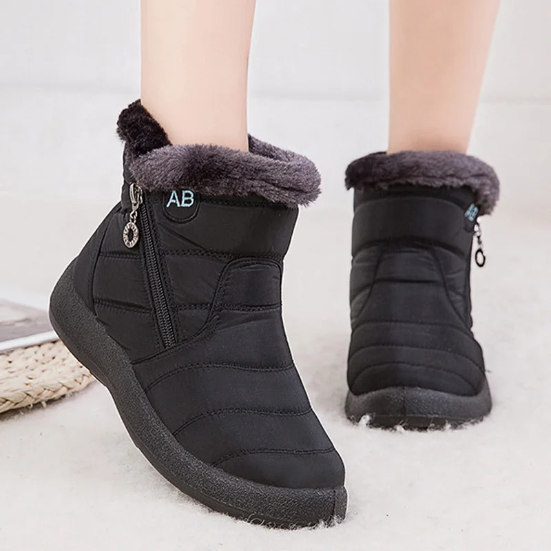 Comprar Botines de mujer botas de piel caliente botas de nieve zapatos de invierno para mujer botas acolchadas impermeables botas de invierno calzado de mujer