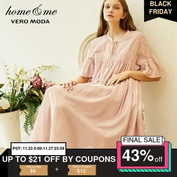 

Vero Moda New Women's Royal National Style Embroidered Flared Sleeves Comfortable Homewear Dress | 31917B508