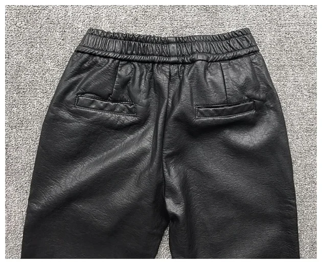 Autumn and Winter Fashion Warm Leather Pants Women Haren Pants Slim Waist PU Leather Casual Pants Fashion