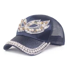 Женская летняя бейсболка с алмазной маской, кепка s, дышащая сетка, для улицы, солнцезащитная, высокое качество, шапка, регулируемые спортивные шапки YL5