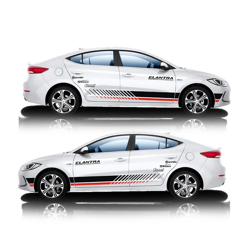 white car Стайлинга автомобилей спортивный автомобиль наклейки для hyundai ELANTRA Mark Levinson автомобильные обе стороны тела Range Rover sport авто наклейки - Название цвета: white car