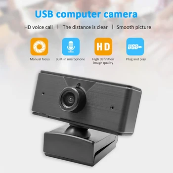 

1080P HD USB Webcam Video Conference Live Streaming Web Camera with Microphone Widescreen Video Work Home Accessories