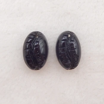 

New design，Natural Obsidian Fashion Carved Earrings,Semiprecious Stone Earrings 15x10x6mm，2.3g