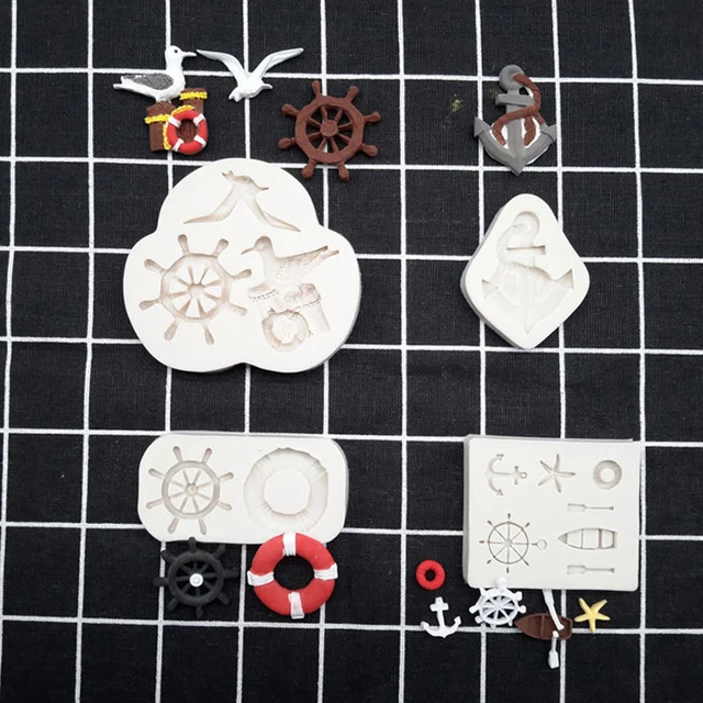 Sirály Csónakhorgony Kormánylapátos Penész Szilikon Fondant Sütemény Díszítő Szerszám Gumpaste Cukorcraft Csokoládé Formák Bakeware Szerszámok - Image 2