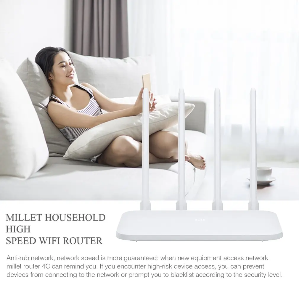 Ceny Oryginalny Xiao mi mi router Wi Fi 4C Roteador kontrola aplikacji 64 RAM 802.11 b g n 2.4G 300 mbps 4 anteny routery bezprzewodowe wzmacniacz