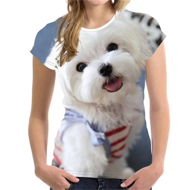 Fashion Lovely Dog 3D Print Women Ladies Girls T-Shirt Animal Harajuku Round Neck Short Sleeve Unisex Summer Tops & Tees XXS-6XL graphic tees