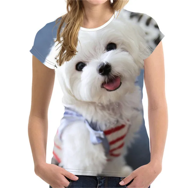 Fashion Lovely Dog 3D Print Women Ladies Girls T-Shirt Animal Harajuku Round Neck Short Sleeve Unisex Summer Tops & Tees XXS-6XL graphic tees Tees