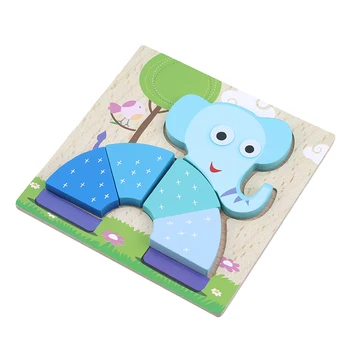 

3D Wooden Puzzle DIY Animal Cat Dog Fish Toys Gear Toy Assembly Movable Craft Kits Decoration For Children Kid