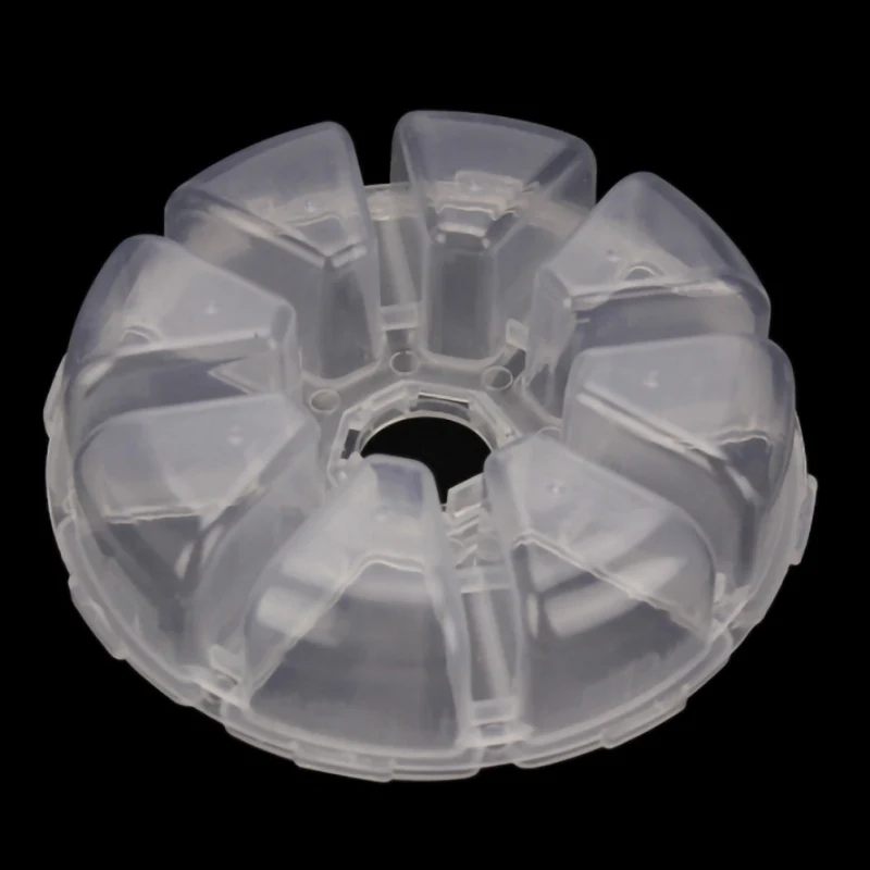 

Plastic Round 8 Grids Storage Case Holder Transparent Clear Boxes Organizers Fishing Tackle Box ZL07