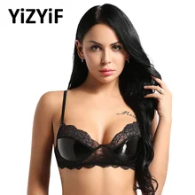 Женское сексуальное нижнее белье бюстгальтер Топ Бикини Топ Купальники регулируемые бретельки кружева искусственная кожа без косточек бюстгальтер без подкладки для женщин