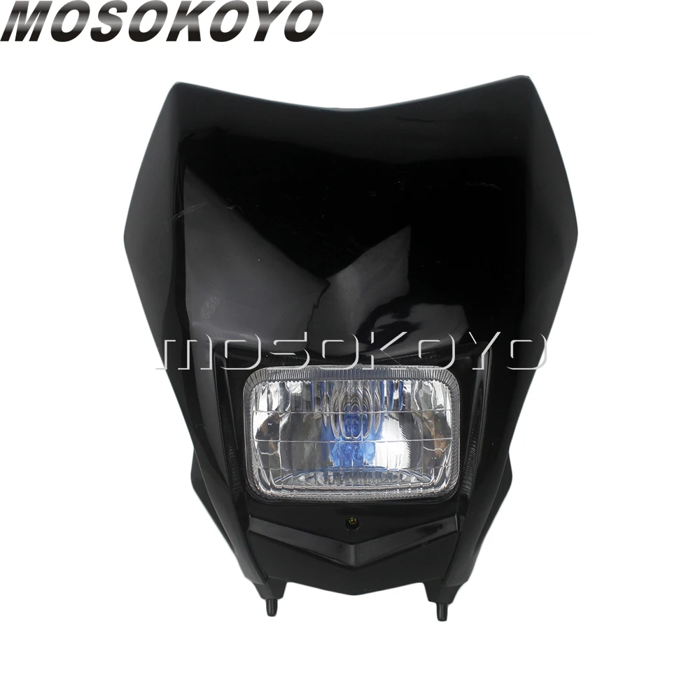Байк Supermoto белый 12v светодиодные фары мотокросс Высокий Низкий головка луча света для Honda CRF 150/230 F CRF150F CRF230F - Цвет: Черный