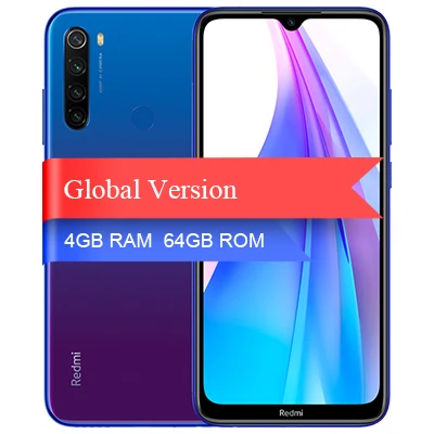 Смартфон Xiaomi Redmi Note 8T с глобальной версией, 4 ГБ, 64 ГБ, 48мп, четырехъярусная камера, 4000 мАч, большая батарея, Snapdragon 665, Поддержка NFC телефона - Цвет: Starscape Blue