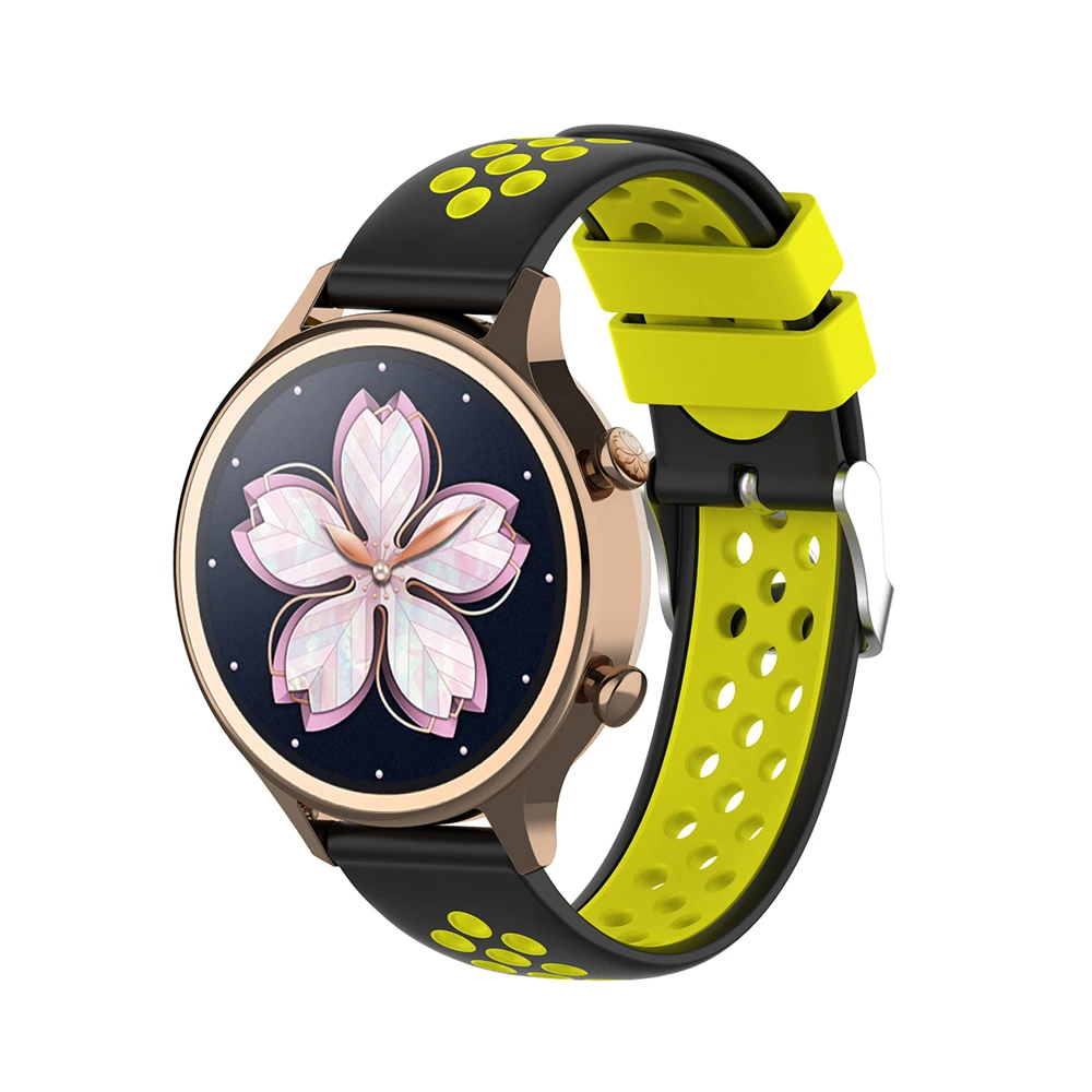 Силиконовый ремешок для часов TicWatch c2, версия из розового золота, Смарт-часы Huawei первого поколения для LG, универсальный ремешок для часов