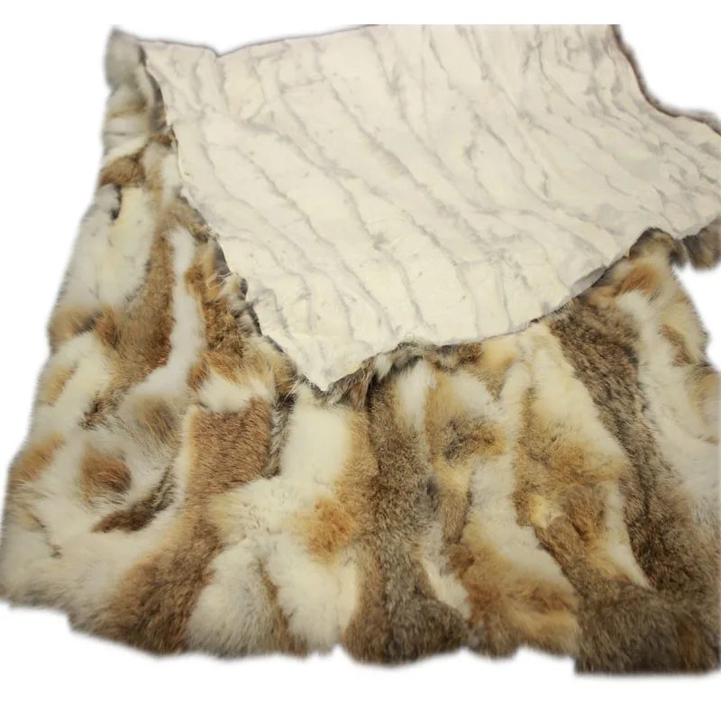 Natural real genuine rabbit Fur Blanket leather Soft plate Mattress