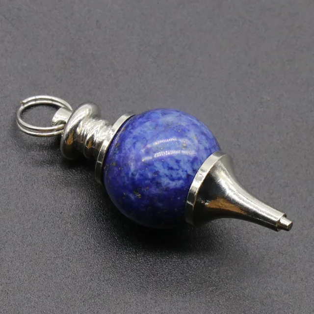 1pc Natural Stone Crystal Red Agate Lapis Lazuli Amethyst Circular Cone Charm Fortune-telling Pendulum Dowsing Divination lapis lazuli