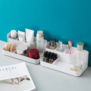 

2911 Autonomous Design Makeup Storage Box Plastic Desktop Seperated Finishing Box Cosmetic Box Storage Box
