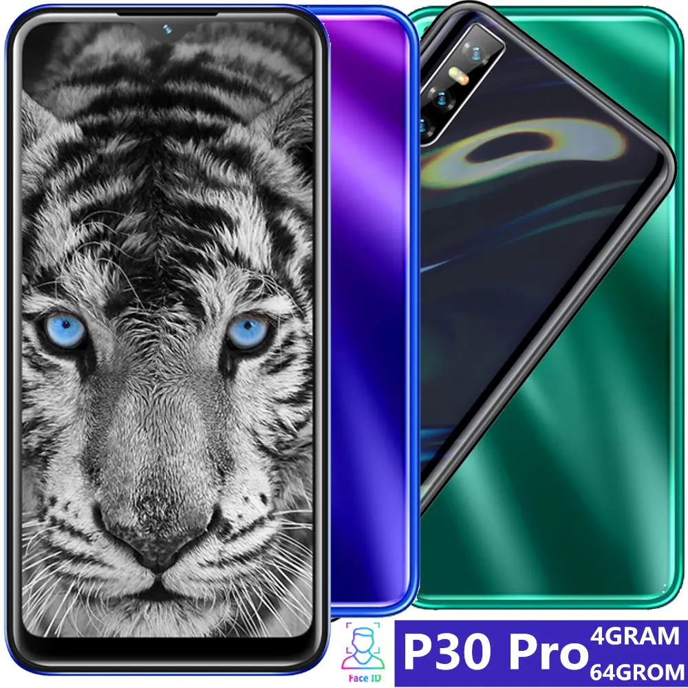 P30 pro смартфоны 6 26 дюймов большой экран четыре ядра 4 Гб ОЗУ 64 ПЗУ 13 МП