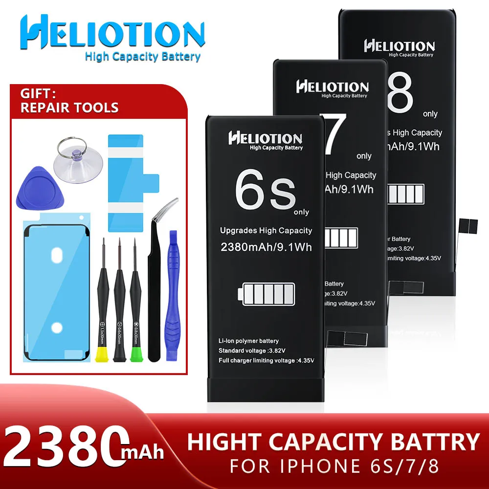 Heliotion Battery For Iphone 6s 8 2380 mAh High Capacity 7 Li-Polymer With Repair Tools Kit | Мобильные телефоны и