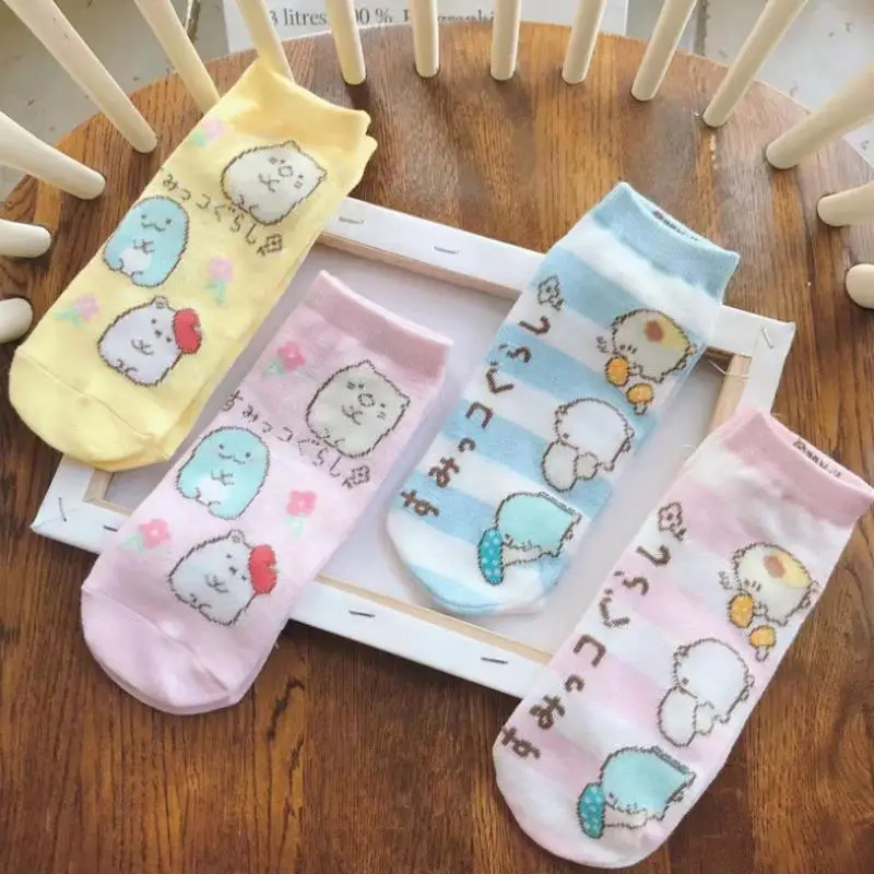 1 пара милые японский Sumikko Gurashi углу существо хлопковые короткие носки для