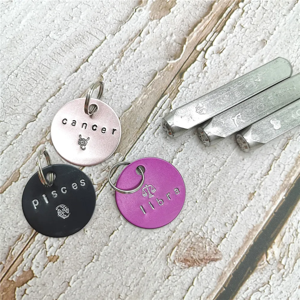 Fayelume Metal Stamping Kit With Curved Handle - 5 Stamp Heads For Jewelry Marking On Rings & Bracelets