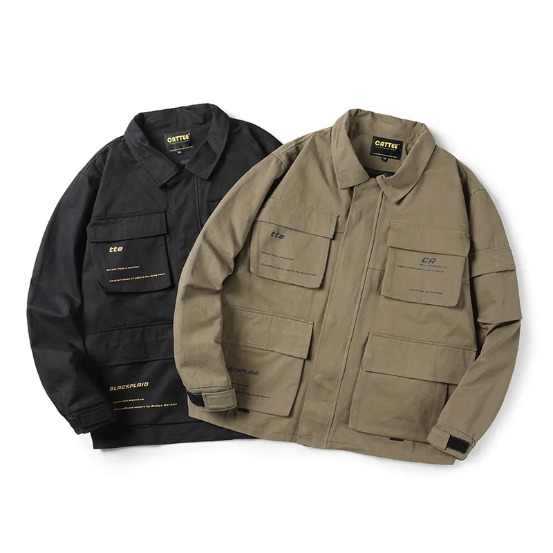

2019 New Style Japanese-style National Trends Autumn Two-color Jane Japanese-style Tooling Jacket Men'S Wear