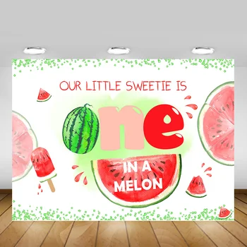 

Watermelon One Birthday Backdrop Photography Summer Little Sweetie 1st Birthday Fruit Party Background Photo Shoot Ice Cream