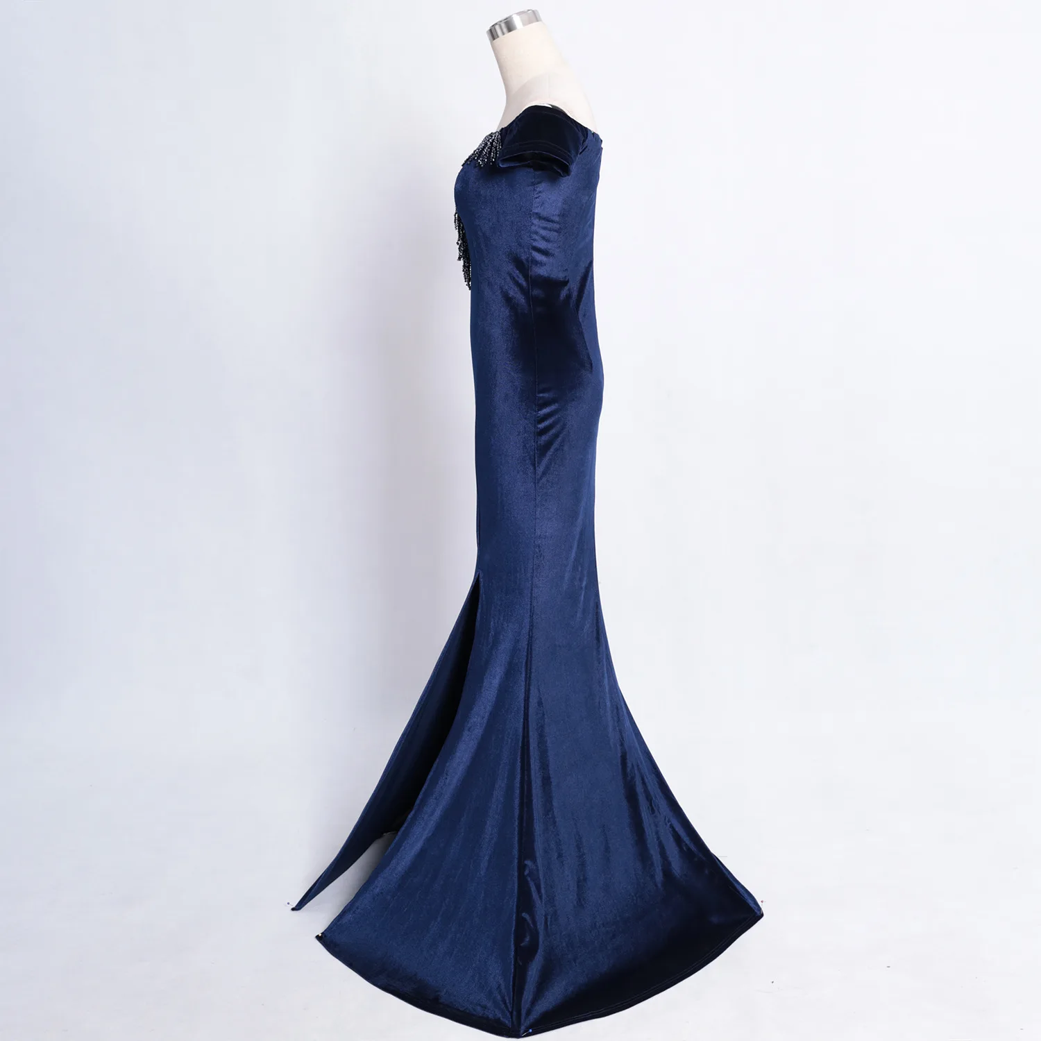 Robe De Soiree сексуальные велюровые вечерние платья ES2891 с v-образным вырезом элегантные с открытыми плечами зимние осенние бархатные вечерние платья