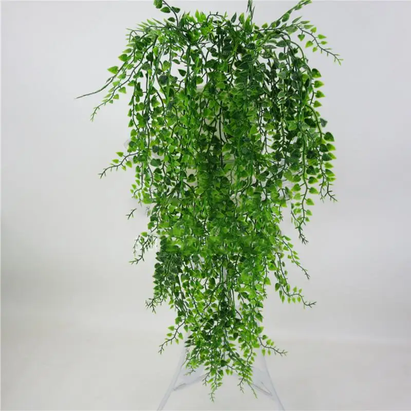 

Artificial Fake Green Vine Leaves Wall Hanging Decor Living Room Garden Office Club DIY Plastic Plant Decorative #