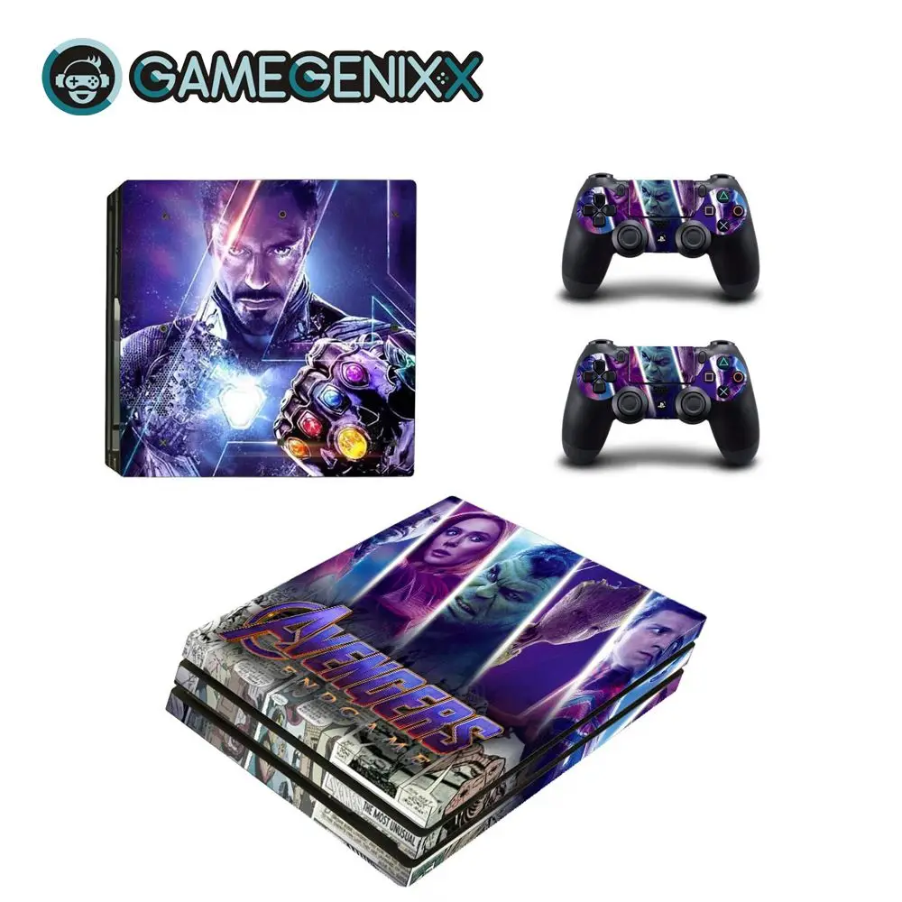 GAMEGENIXX наклейка на кожу Съемная крышка ПВХ винил для PS4 Pro консоли и 2 контроллера-Мстители