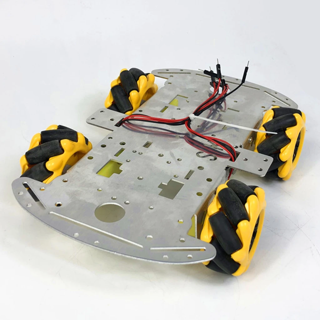 4WD Omnidirectional Wheels Robot Smart Car Chassis Kits with TT Motor for DIY Education Robot Smart Car Kit For Student kids
