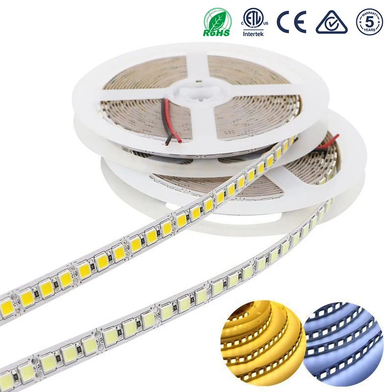 5054 120 светодиодный s/m AC/DC 12V 12 24 V SMD полосы светильник 5 м Гибкие светодиодные ленты