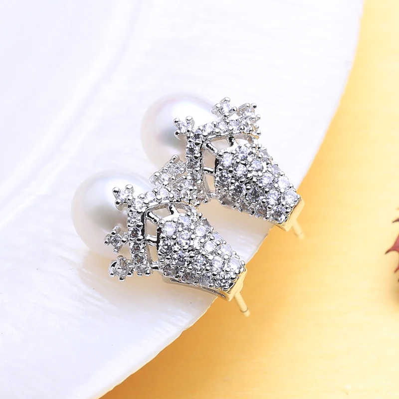 

FENASY Natural Freshwater Pearl Earrings For Women 925 Sterling Silver Fashion Party Christmas Tree Stud Earrings Boho Jewelry
