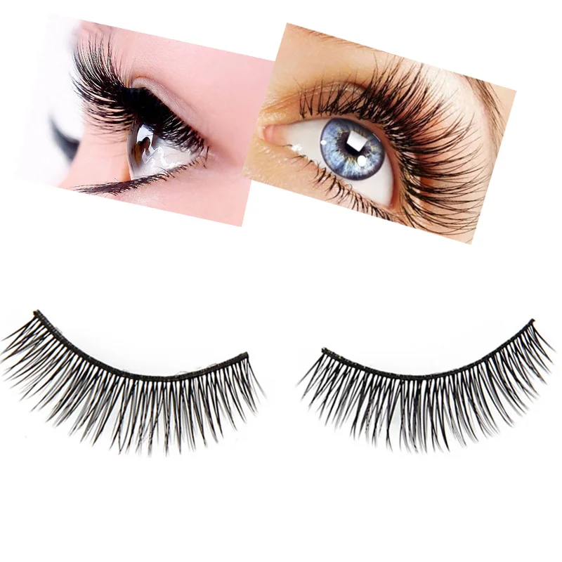 

1 Pair Handmade False Eyelashes Beauty Natural Dense Soft Long Cross Lashes Fake Eyelashes for Party Cocktail Makeup Gift