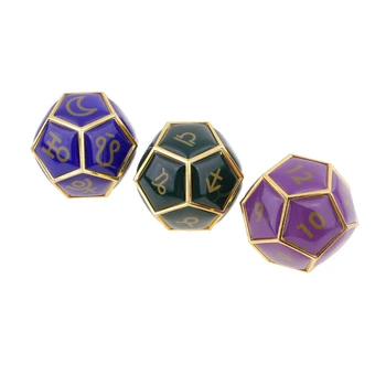 

Opaque Constellation Dice Fortune Telling Game Props Pack Of 3 Golden 1.6cm