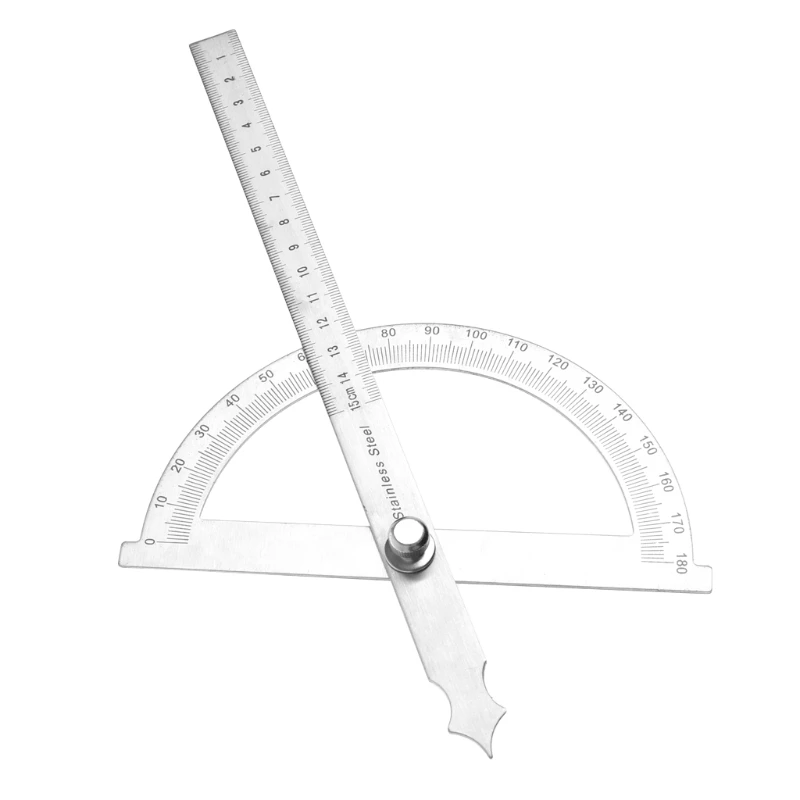 

0-180 degree Angle Ruler Round Head Rotary Protractor Adjustable Universal Stainless Steel Measuring Tool