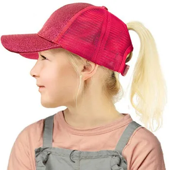 

Kids Ponytail Messy Bundle Ponycaps Baseball Child Hip Hop Summer Sun Hat Boys Girls mesh snapback Caps for 2-6 years old