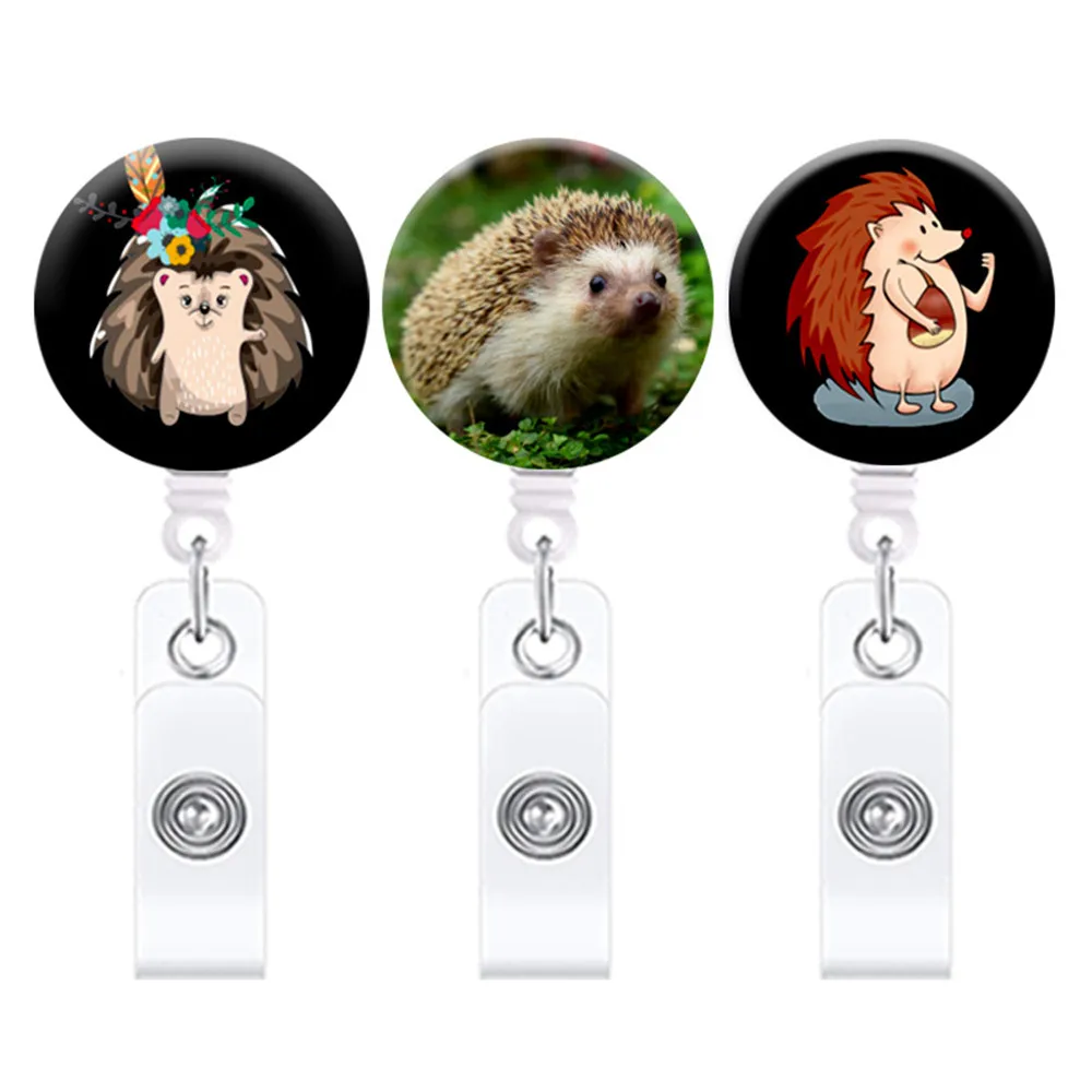 

Cute Cartoon Animal Retractable Nurse Badge Reel Clip Badge Holder Students Doctor ID Card Holder Accessor