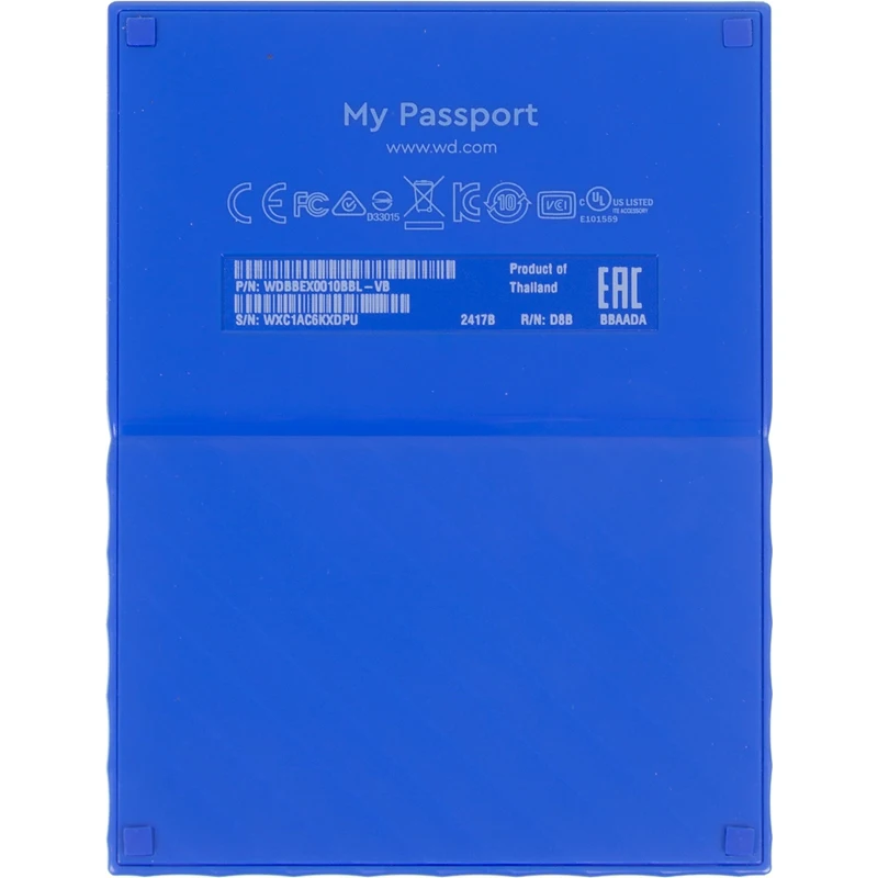 Жесткий диск WD Original USB 3.0 1Tb WDBBEX0010BBL-EEUE My Passport 2.5" синий