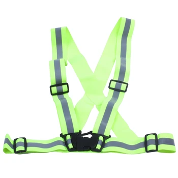 

AAAE Top-Reflective Safety Vest Reflective Belt Visibility Cross Belt Band Harness Belt Waist Belt, Green