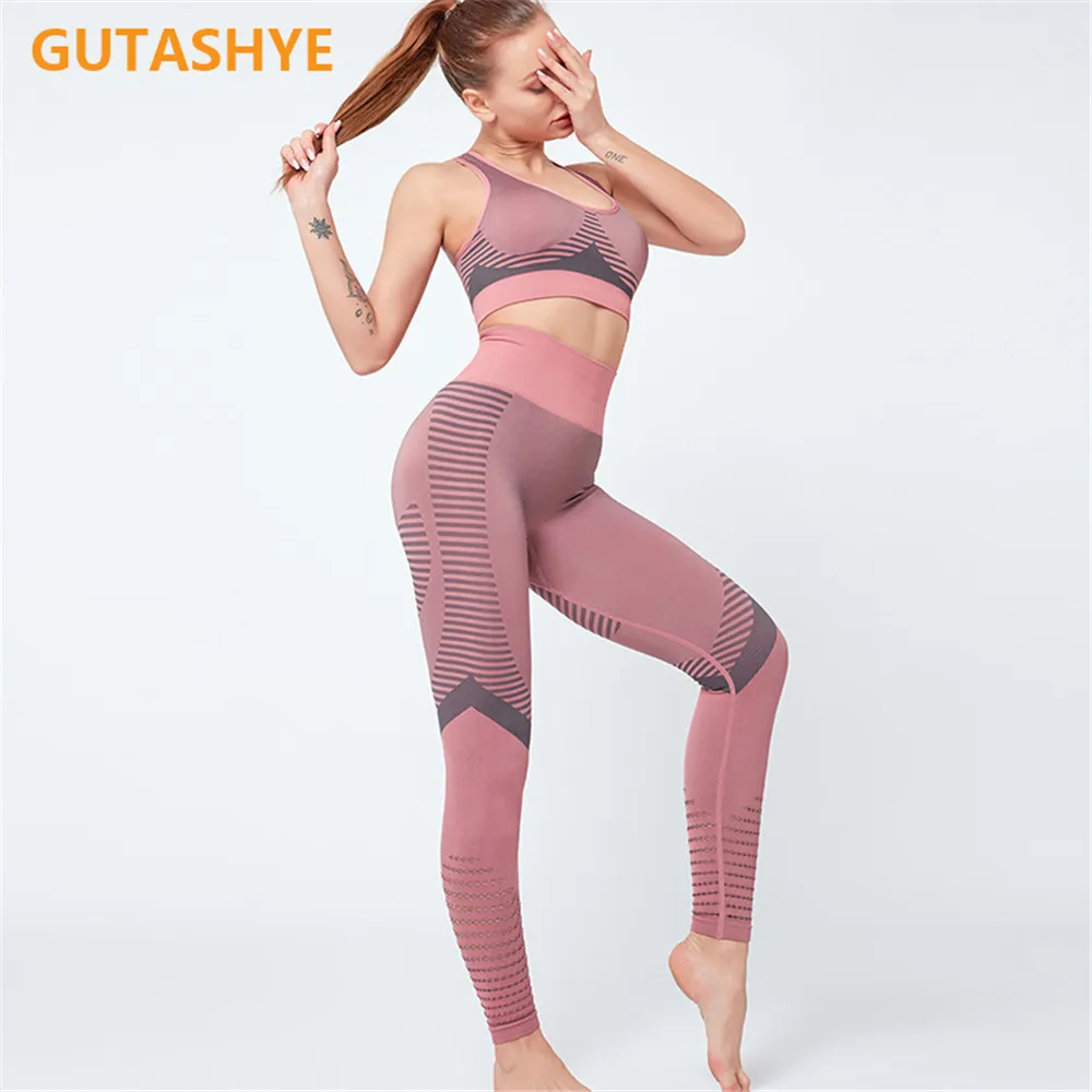 Комплект для йоги из 2 предметов комплект одежды тренировок женщин спортивный с