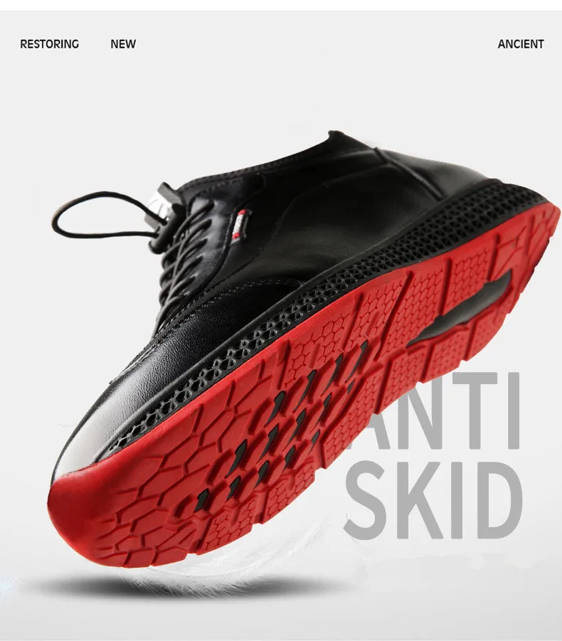 ASIFN/Повседневная обувь; мужские кожаные кроссовки на меху; мужские теплые бархатные Кожаные Защитные туфли; zapatillas hombre