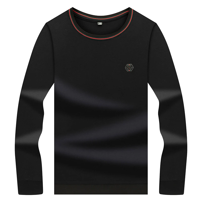 Новая дизайнерская футболка мужская брендовая одежда футболка с длинными рукавами Мужская футболка наивысшего качества на пуговицах с круглым вырезом Повседневная футболка Деловая одежда 8858