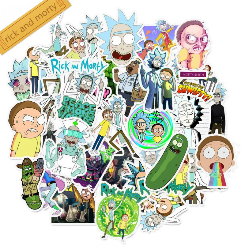 

35PCS rick and morty cartoon Stickers Decal For Snowboard Luggage Fridge Car-Styling Laptop Stickers